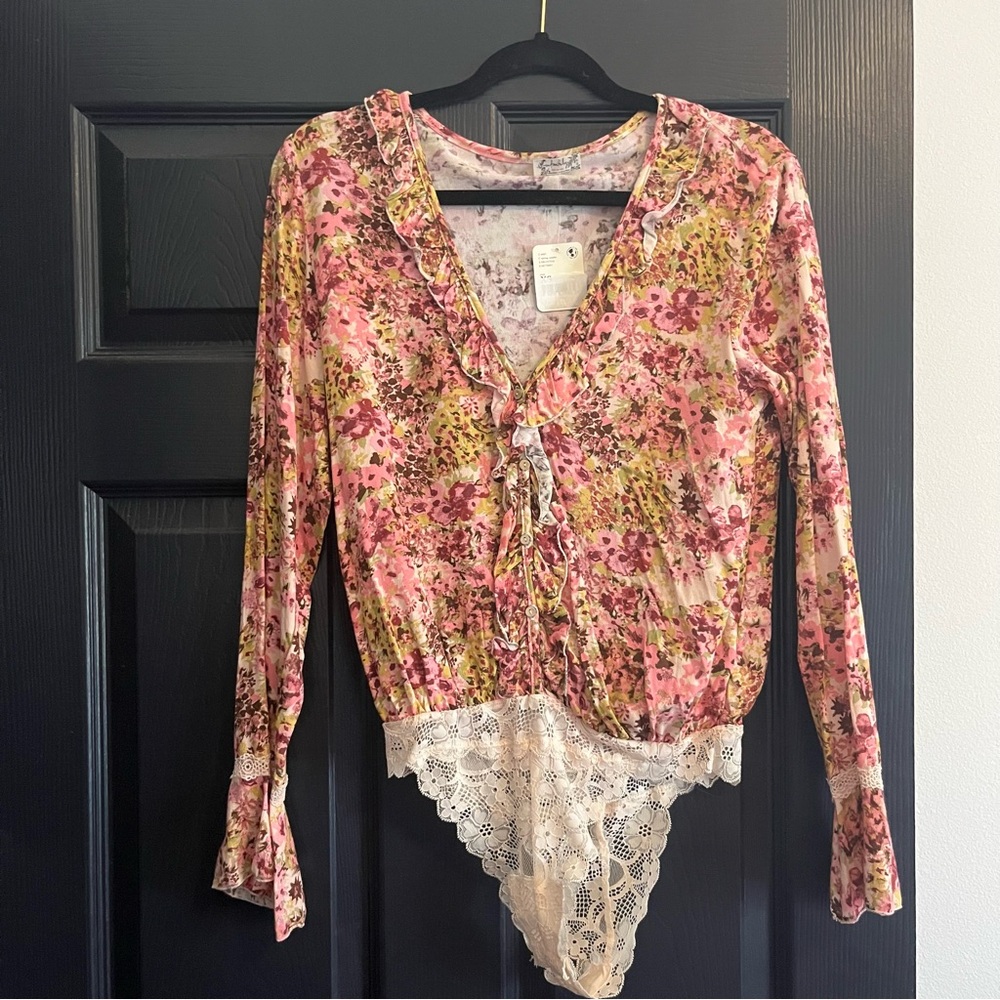 Free People Heat Wave Floral Intimately Body Suit, Size XS, NWT